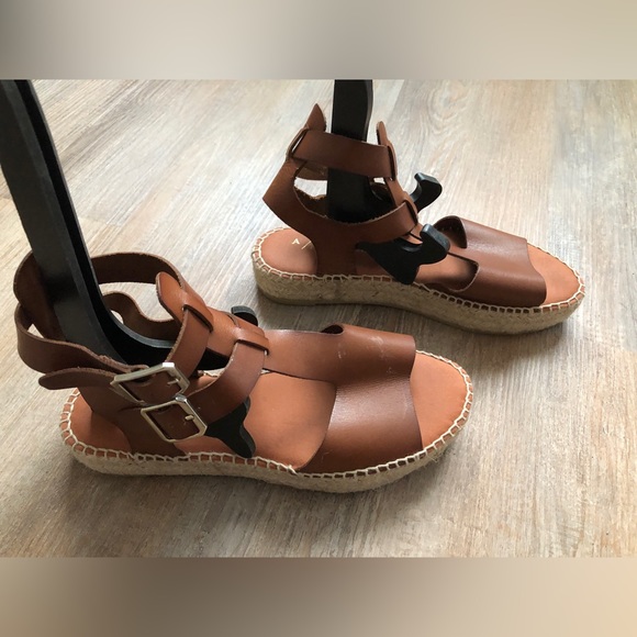 Anthropologie Leather Brown Sandals | Clio Gladiator Espadrilles | 38 EU 7.5 US - Picture 15 of 16